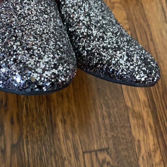 Birdies The Starling Gunmetal Glitter metallic black silver loafer flats 7.5 - Picture 4 of 10